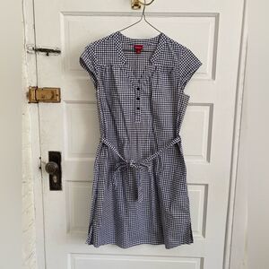 Merona Navy and White Gingham Short Sleeve Dress Size XS